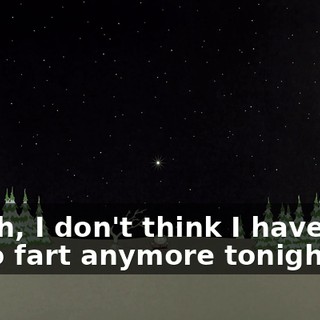 Uh, I don't think I have to fart anymore tonight.
