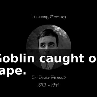 Goblin caught on tape.