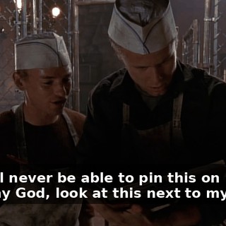 - they'll never be able to pin this on us. - Oh, my God, look at this next to my name.