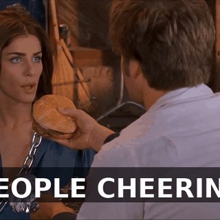 (PEOPLE CHEERING)