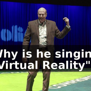 Why is he singing "Virtual Reality"?