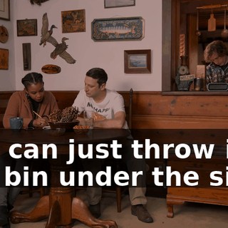 You can just throw it in the bin under the sink.