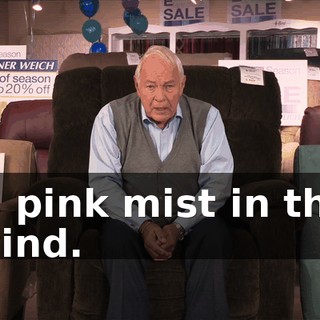is pink mist in the wind.