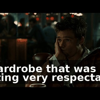 a wardrobe that was getting very respectable.