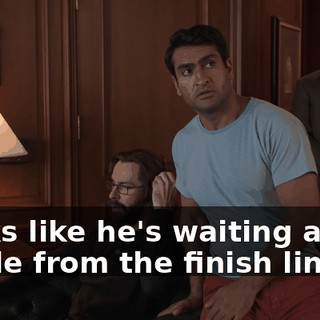 Looks like he's waiting about a mile from the finish line.