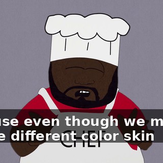 ♪ 'Cause even though we might have different color skin ♪