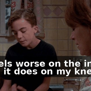 It feels worse on the inside than it does on my knee.