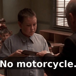No motorcycle.