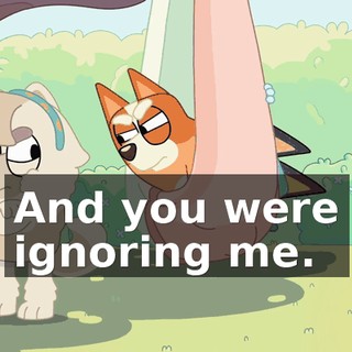 And you were ignoring me.