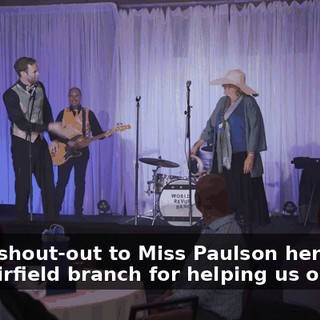 Quick shout-out to Miss Paulson here from the Fairfield branch for helping us out.
