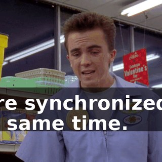 were synchronized to the same time.