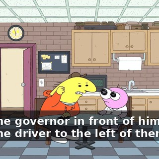 into the governor in front of him, then into the driver to the left of them,