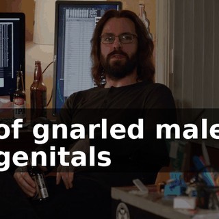 of gnarled male genitals