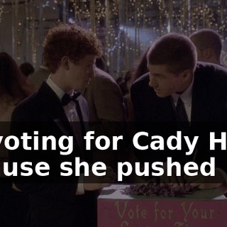 I'm voting for Cady Heron because she pushed her.