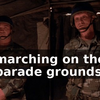 marching on the parade grounds