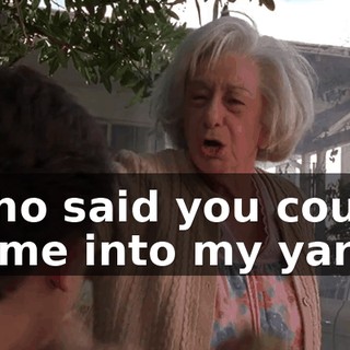Who said you could come into my yard?