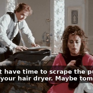 I didn't have time to scrape the pudding out of your hair dryer. Maybe tomorrow.