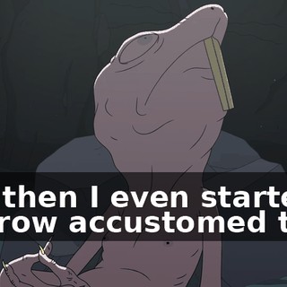 and then I even started to grow accustomed to it.