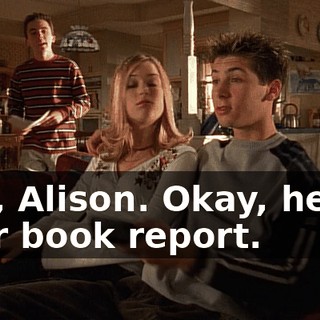 Hey, Alison. Okay, here's your book report.