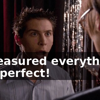 I measured everything. I'm perfect!