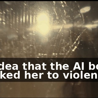 that idea that the AI bot has provoked her to violence.