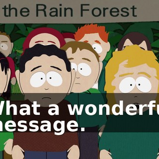 What a wonderful message.
