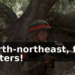 North-northeast, five meters!