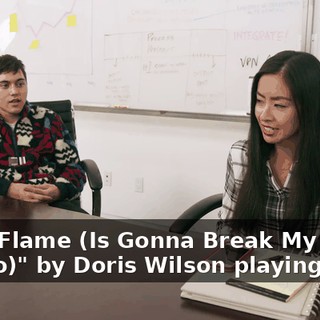 ["Big Flame (Is Gonna Break My Heart In Two)" by Doris Wilson playing]