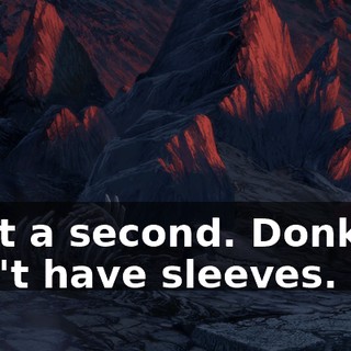 Wait a second. Donkeys don't have sleeves.