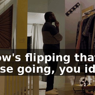 - How's flipping that house going, you idiot?