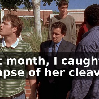 Last month, I caught a glimpse of her cleavage