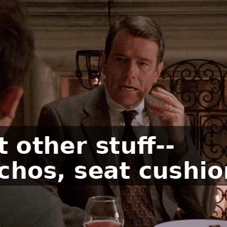 I got other stuff-- ponchos, seat cushions...