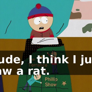 Dude, I think I just saw a rat.