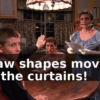 I saw shapes moving on the curtains!