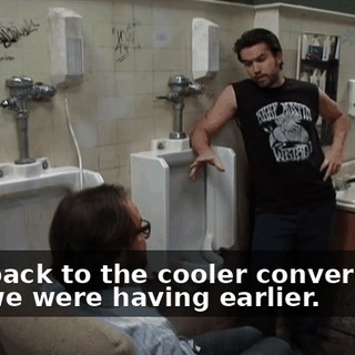 Now back to the cooler conversation that we were having earlier.