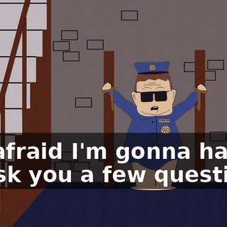 I'm afraid I'm gonna have to ask you a few questions.