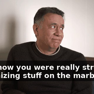 We know you were really stressed organizing stuff on the marble.