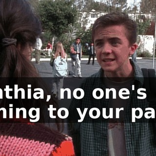 Cynthia, no one's coming to your party.