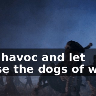 Cry havoc and let loose the dogs of war !