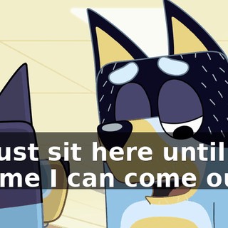 I'll just sit here until you tell me I can come out.
