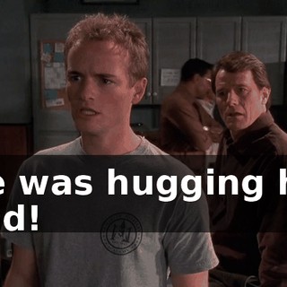 He was hugging his dad!