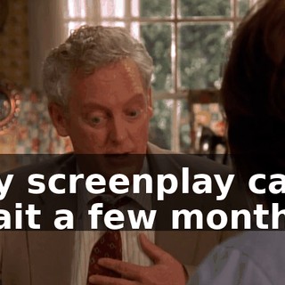 My screenplay can wait a few months.