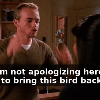 No, I'm not apologizing here! We need to bring this bird back.