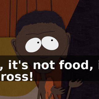No, it's not food, it's a cross!