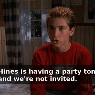 Tracy Hines is having a party tomorrow night and we're not invited.