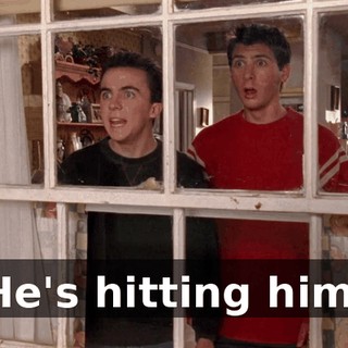 He's hitting him.
