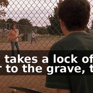 She takes a lock of his hair to the grave, too.