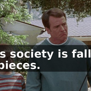 This society is falling to pieces.
