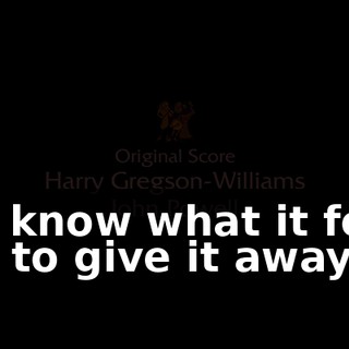 But know what it feels like to give it away.