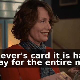 Whoever's card it is has to pay for the entire meal.